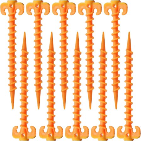 (20cm×4.5cm, 10) Jordspiker i Kvalitets PP Plast Teltpløkker, Reb Pløk Søm til Udendørs Teltudstyr Teltaccessoire Til Strand, Strand, Jungle, Mud.Gul
