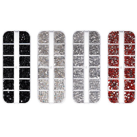 Nail Art Rhinestones, Crystal Flatback Runt Glas