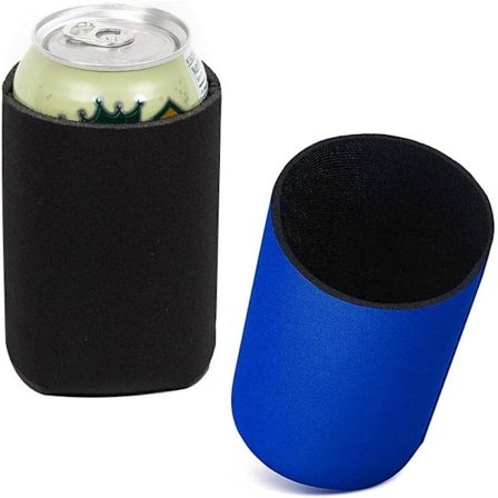 2 stk. Ølkølere, bløde neopren dåsekølere til sodavandsdåser, øldåser, ølflasker (blå og sort)