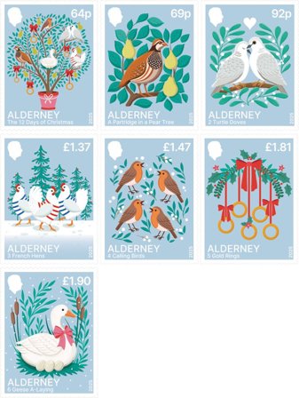 Alderney - Julen 2025 - Postfrisk sæt 7v