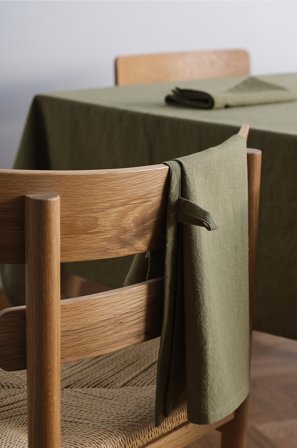 Jotex - Kjøkkenhåndkle Linmiks 2-pakke Olivengrønn - LINUS - Kjøp Kjøkkenhåndklær hos Jotex