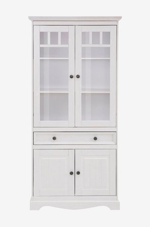 Loft24 - Vitriini Melissa 2 lasiovea/2 puuovea - Valkoinen - Kaapit - - Homeroom