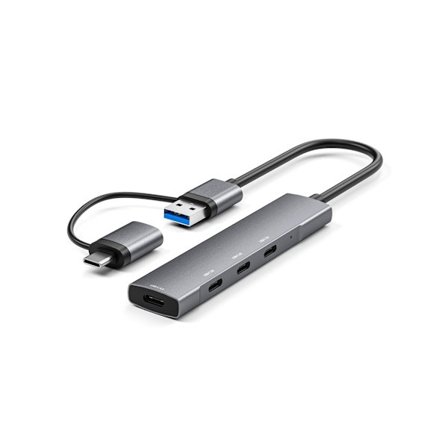 USB C Hub/USB till USB C 4 Portar Aluminium USB Typ C till USB Adapter med 4 Portar USB C Hub Adapter för Laptop Dockningsstation