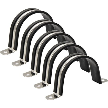 5 stk. slangeklemmer, sorte gummiklemmer, rustfri stål klemmer, egnet til familiens vandrør, gastank, bilrør