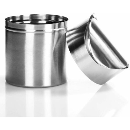 Søppelbøtte med svinglokk (sølv - rustfritt stål), Elegant bordbøtte