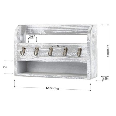 Väggmonterad brevhållare i trä, rustik nyckelhållare för vägg, Maga