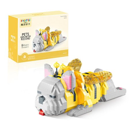 Bulldog Byggklossar, Söt Djurserie Mikro Mini Byggklossar Set, Hund Mikro Byggklossar, Mini Byggklossar Hund för Pojkar & Flickor