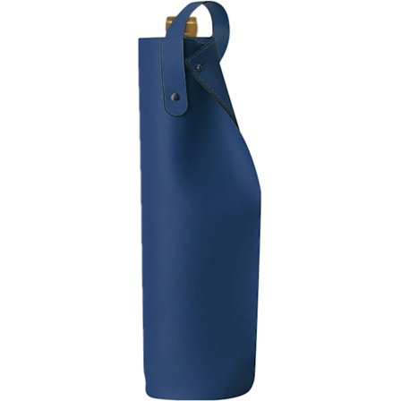 Blå väska för vin, PU-läder 750 ml väska för en flaska vin med handtag