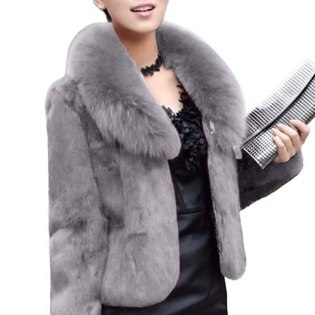 Naisten talvitakki tekoturkiksesta, paksu ja lämmin tekoturkistakki taskuilla toimistoon, cocktailtilaisuuksiin ja matkoille