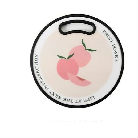 Pyöreä persikanvärinen akryylinen leikkuulauta, helppo puhdistaa, monikäyttöinen hedelmille, lasten ruoille, keittiöön