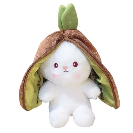18cm Kanin Plysj Leke med Glidelås Vannmelon Ananas Kiwi Frukt Dyr Plysj Ornament Fluffy Stuffet Dyr Tegneserie [DB]