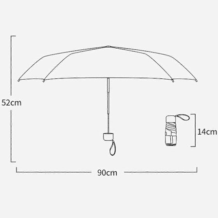 Rese litet kompakt paraply med fodral för sol och regn Vindtätt litet kompakt UV-paraply Lättviktigt & bärbart parasoll paraply för kvinnor flickor