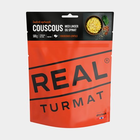 Pakastekuivattua ruokaa / retkiruoka Real Turmat Couscous linsseillä & pinaatilla, kasvis, annospakkaus, 500 g