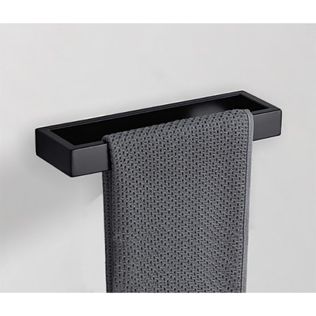 Håndkleholder uten boring Svart Gjest Håndkleholder Veggmontert Rustfritt Stål Badehåndkleholder for Bad og Kjøkken 245*75*30mm