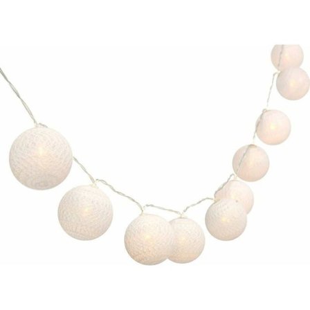 1m Lyslenke med 10 Fargede LED-Kuler - Batteridrevet for Jul eller et Hvitt Bryllup Odipie