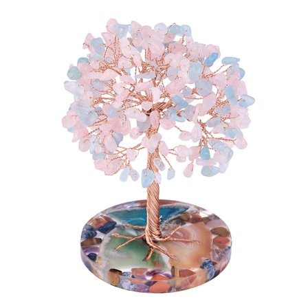 Bergkristall Gem Tree of Life-Feng Shui Bonsai Cash Tree Heminredning