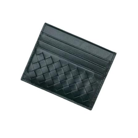 Enfärgad Slim Card-väska Kort Clutch-väska PU-läder Vävd PU-plånbok Bankkorthållare Koreansk handväska Korthållare Resor Dark Green