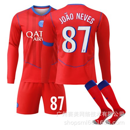 PSG 25/26 Tredje Drakt Langermet Fotballdrakt Komplett Sett