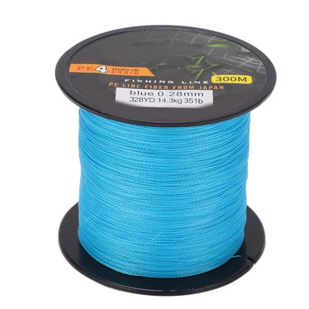 Flettet fiskesnøre 328 meter 4 tråder PE-line slitesterk flettet fiskesnøre blå 3.0