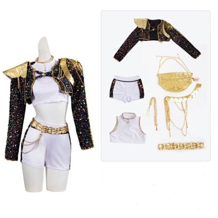 KPop Demon Hunters Rumi Sort Cosplay Kostume til Kvinder & Halloween Fester[ZHE]