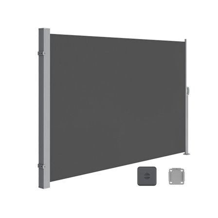 180 x 350 cm (H x L), Side Markise til Altan og Terrasse, Privatlivsskærm, Taupe