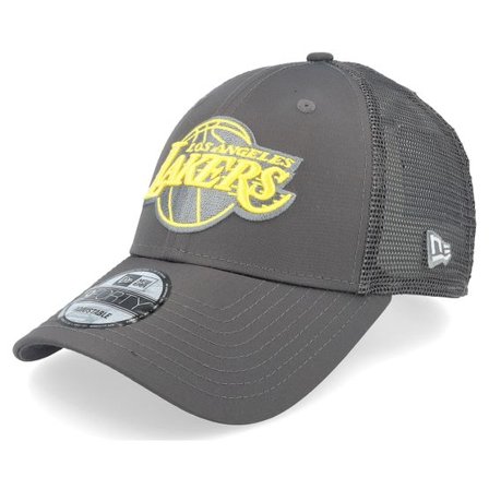 New Era - NBA Grå trucker Keps - Los Angeles Lakers Home Field 9FORTY Grey Trucker @ Hatstore