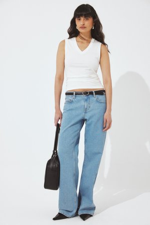 NA-KD Lane Low Waist Jeans - Low Waist Jeans - Blau - EU 40