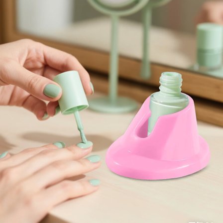 Silikone neglelakflaskeholder - skridsikker neglelakholder, egnet til manicure og neglekunst, bærbar og holdbar opbevaringsreol (pink)
