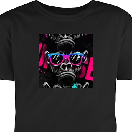 Lapsen t-paita Graffitimotiivi kolmella apinalla - Älä kuule pahaa, älä näe pahaa, älä puhu pahaa neonväreissä