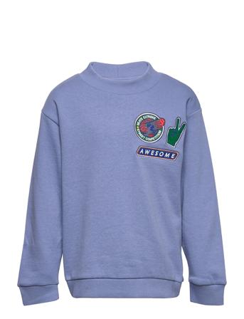 Nkmtaby Ls Boxy Swe Bru Sweat-shirt Tröja Blå Name It