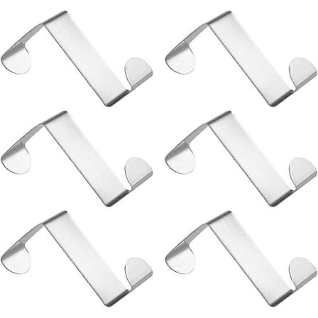 6-pak dørkroge, over dør tøjkroge til badeværelse, over dør bøjler til soveværelse hjem garderobe håndklæde hat taske jakke garderobekroge