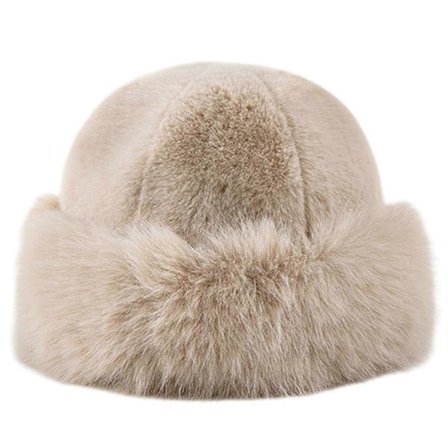 Dam Vinter Fuskpäls Bucket Hatt Lyxig Fuskkaninpäls för Premiumkänsla för Vardagligt Bruk