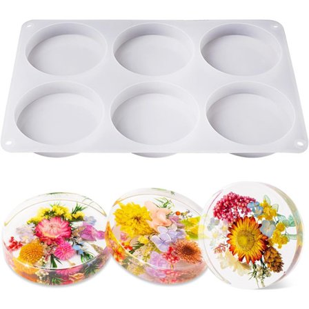 Kustunderlägg i silikonhartsformar, stora 6 hålrum i silikonformar för harts, Ext