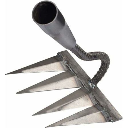 Haverive, Lugerive, Havevertikalskærerrive, Kraftig metalrive med tænder, 4-tands sømrive, stålrive, landbrugsredskaber, metalhaverive...DE