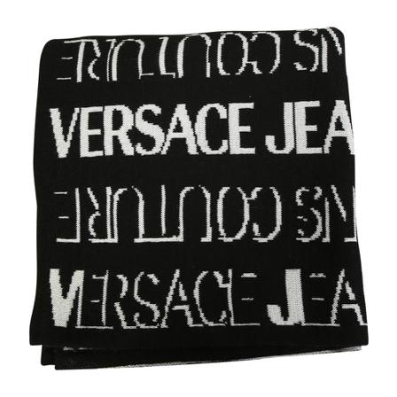 Versace Jeans Couture, Wool blend scarf Czarny, Mężczyzna, Rozmiar: ONE Size