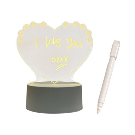 Led Akryl Anslagstavla Nattljus Akrylpanel Present Hjärtformad Skrivbord Ljus Noteringstavla