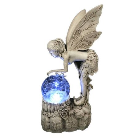 Blomsterfe Ornament Hage Statue Solcellelampe