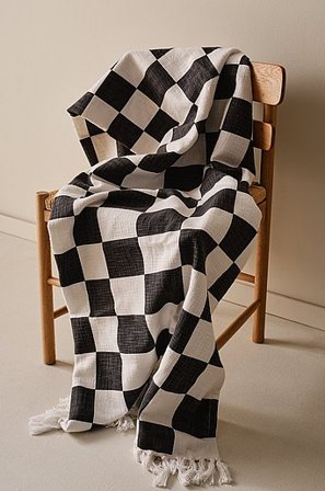 Jotex - Plaid 130x170 Cm Schwarz und weiß - PAULA - Kaufe Plaids und Decken bei Jotex