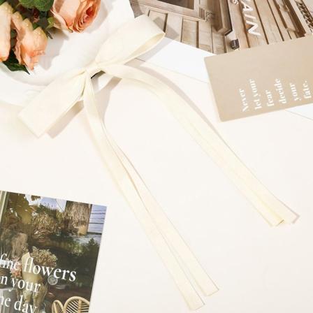 Candy Ribbon Tofs Bowknot Hårklämmor Söta kvinnor rosettband H Beige