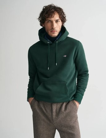 GANT Reg Shield Hoodie - Green - M