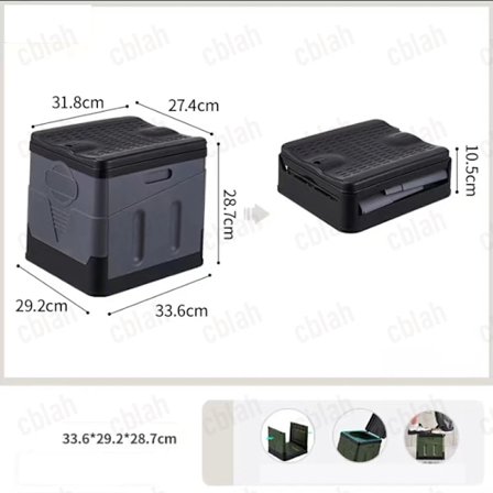 Bärbar hopfällbar toalett för camping, utomhuspotta för vuxna, toalett med lock för bil, picknick, bilorganisatör och förvaring