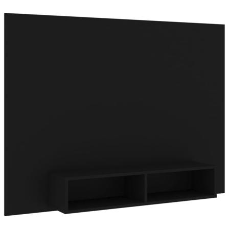 Vidaxl Väggmonterat Tv-skåp Svart 135x23,5x90 Cm Konstruerat Trä Svart