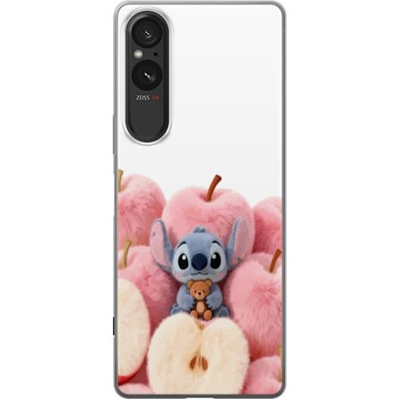 Yhteensopiva Puhelinkuori Sony Sony Xperia 5 V Värikäs kollaasi futuristisilla tyttöryhmän hahmoilla, sydämillä ja glitterillä nykyaikaisessa p