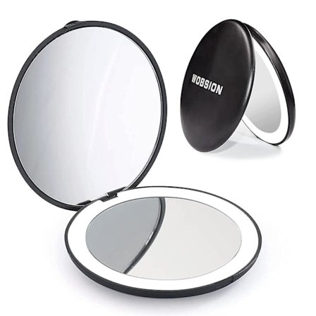 Led kompakt spegel, 10x förstoring kompakt spegel med ljus - on stock