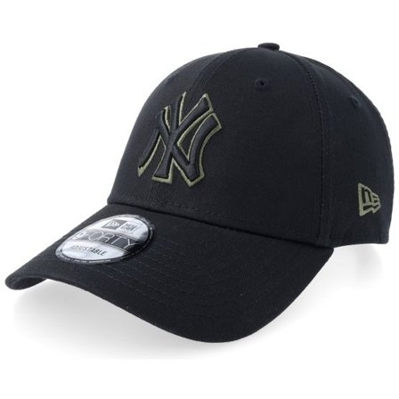 New Era - MLB Svart adjustable Keps - New York Yankees Team Outline 9FORTY Black Adjustable @ Hatstore