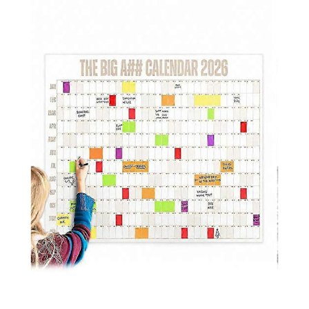 Den Stora A## Kalendern 2026 - Överdimensionerad Väggkalender med Penna & Stickers, 2026 Månadsplanerare för Hemmakontor, 84x109 cm