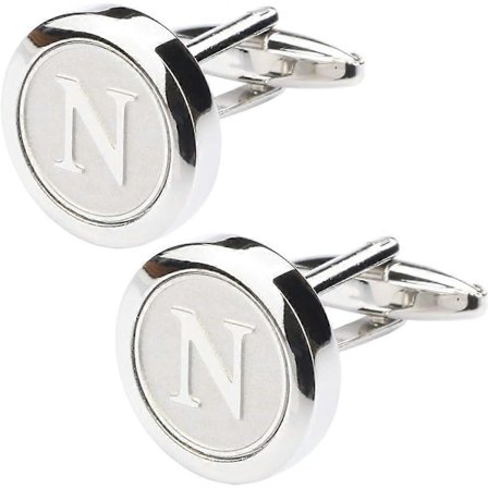 Klassiske mansjettknapper i rustfritt stål for menn, 26 initialer, mansjettknapper for business, bryllup og skjorter Az