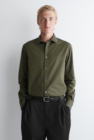 COS Men's Tailored Cotton Shirt in Green