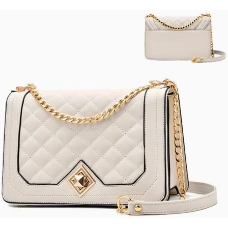 Crossbody-väska för kvinnor - snygg justerbar axelremsväska - vit