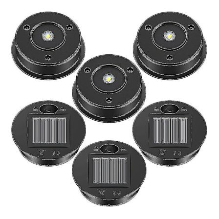 6 stk. Solcellelys Udskiftningstop 7 Solcellelygtedele Led Solcellepanel Lygte Låg Lys Til Udendørs